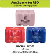 Fitch & Leedes Mixers (All Variants)-For 2 x 6 x 200ml
