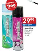 Super-Max Shaving Gel Sensitive or Shimmer 200ml-per offer