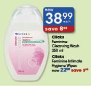 Clicks Feminine Intimate Hygiene Wipes