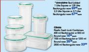 Clicks Plastic Fresh Lock Containers-400ml Rectangular Or 550ml Round Each