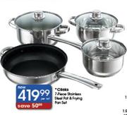 Clicks 7-Piece Stainless Steel Pot & Frying Pan Set-Per Set
