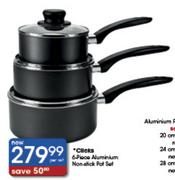 Clicks 6-Piece Aluminium Non-Stick Pot Set-Per Set