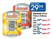 Eveready 4-Pack Platinum Batteries AA-Per Pack