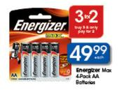 Energizer Max 4-Pack AA Batteries Each