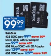 Sandisk 4GB SDHC Each