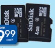 Sandisk 8GB SDHC Each