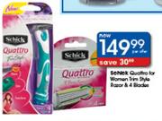 Schick Quattro For Women Trim Style Razor & 4 Blades-Per Offer