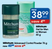 Mitchum Gel For Men Or Women-63g Each