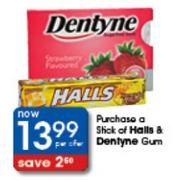 Halls & Dentyne Gum-Per Offer