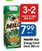 Nestle Milo Energy Food Drink-250ml Each