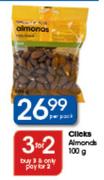 Clicks Almonds-100g Per Pack