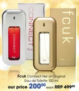 Fcuk Connect Her Or Original Eau De Toilette-100ml Each