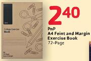 PnP 72-Page A4 Feint And Margin Exercise Book