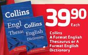 Collins A Format English Thesaurus Or A Format English Dictionary-Each