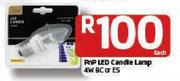 PnP LED Candle Lamp 4W BC Or ES