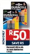 Duracell Ultra AA Or AAA Batteries 6 Pack-Each