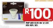 PnP LED GU10 4W Or LED R50 REFL SES-Each