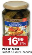 Pot O' Gold Sweet & Sour Gherkins-670G