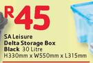 SA Leisure Delta Storage Box Black 330x550x315mm-30L