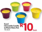 Kayal Citronella Candle In Plant Fibre Pot-10.5Cm Each