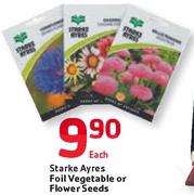 Starke Ayres Foil Vegetable Or Flower Seeds-Each