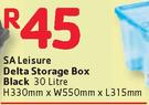 sa Leisure Delta Storage Box Black -30Ltr 