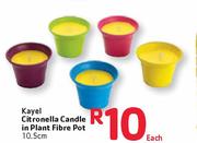 Kayel Citronella Candle In Plant Fibre Pot-10.5cm-Each