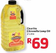 Clearlite Citronella Lamp Oil -2Ltr