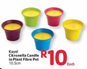 Kayel Cit Ronella Candle In Plant Fibre Pot-10.5cm