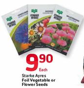 Starke Ayres Foil Vegetable Or Flower Seeds-Each