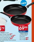 Clicks Home Red Aluminium Frying pan 28cm