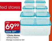  Clicks Home 14-Piece Plastic Storeage Container Set-Per Set 