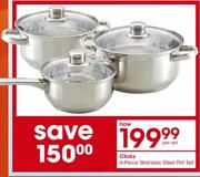 Clicks 6-piece Stainless Steel Pot Set-Per Set