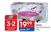 Clicks 160 Facial Tissues 3-Ply-Per Pack