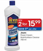 Jeyes Power Cream Multi-Surface Cleaner-750ml x 2