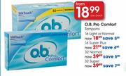 O.B. Pro Comfort Tampons Light or Normal-16 Per Pack
