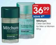 Mitchum Clear Get Stick For Men or Women-63g Each