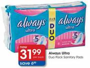 Always Ultra Duo Pack Sanitary Pads-Per Pack