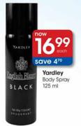 Yardley Body Spray-125ml Each
