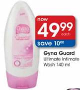 Gyna Guard Ultimate Intimate Wash-140ml Each