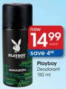 Playboy Deodrant-150ml Each