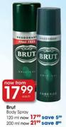 Brut Body Spray-120ml Each