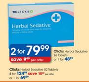 Clicks Herbal Sedative Tablets-52's 
