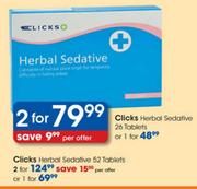 Clicks Herbal Sedative Tablets-2x52's 