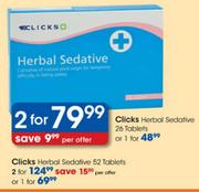 Clicks Herbal Sedative Tablets-2x26's 