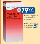Clicks Magnesium Capsules-60's