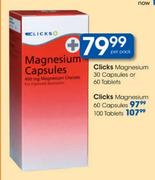 Clicks Magnesium Capsules-30's Or Tablets-60's