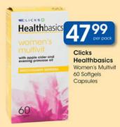 Clicks Healthbasics Women's Multivit-60 Softgels Capsules