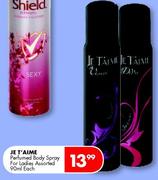 Je T' Aime Perfumed Body Spray For Ladies Assorted-90ml Each