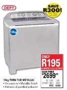 Defy Twin Tub Metallic-13kg